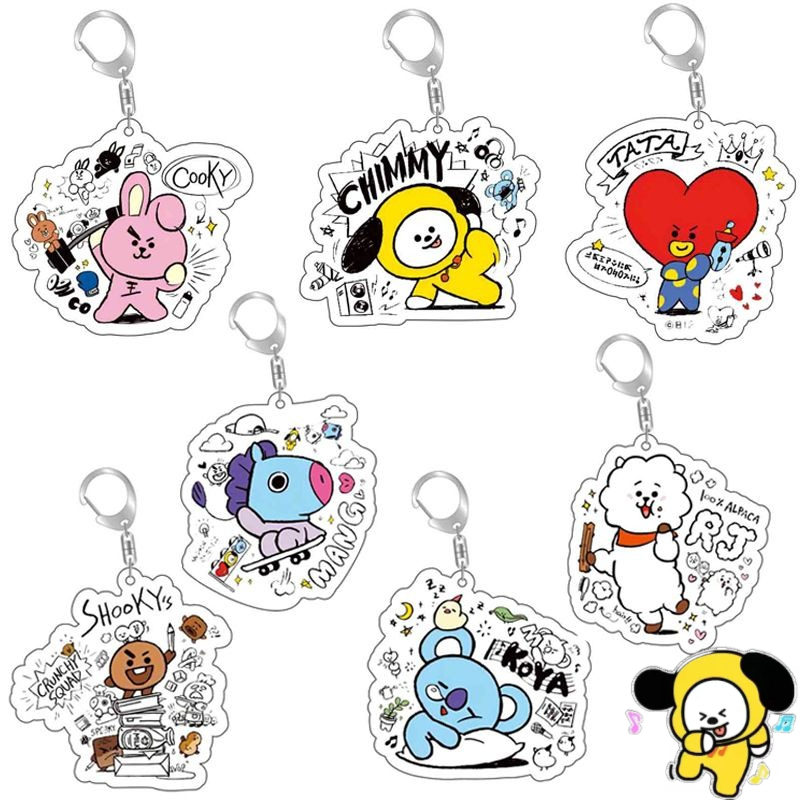 Anime Girl Merchandise - BT21 애니메이션 만화 귀여운 아크릴 키체인