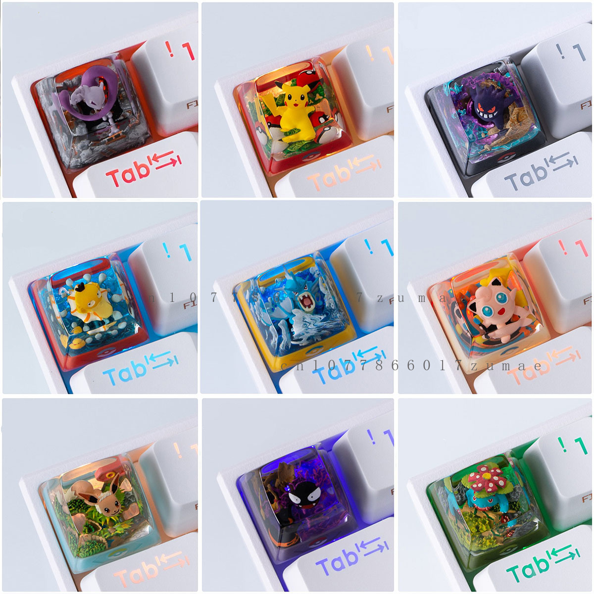 Keycap Artisan Anime - 포켓몬 애니메이션 키 캡 Gengar Pikachu