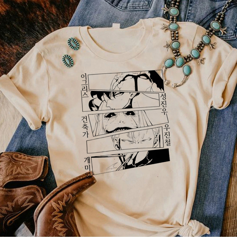 솔로 레벨링 티셔츠 여성 그래픽 하라주쿠 클래식 고딕  - Anime Merchandise Solo Leveling 리뷰 및 가격
