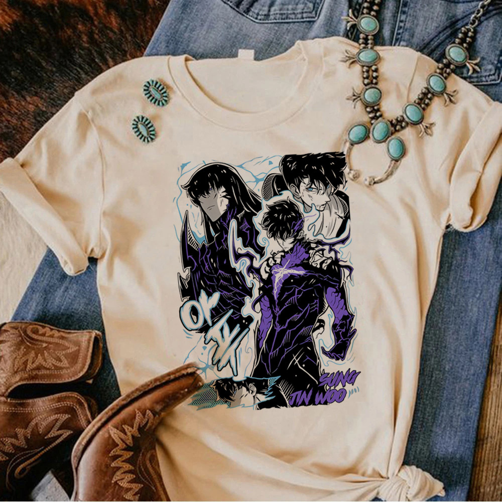솔로 레벨링 티셔츠 여성 그래픽 하라주쿠 클래식 고딕  - Anime Merchandise Solo Leveling 리뷰 및 가격
