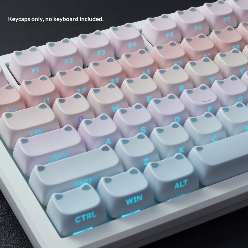 113키 MAO 귀여운 고양이 귀 반투명 키캡 PBT  - Keycap Artisan Anime 리뷰 및 가격