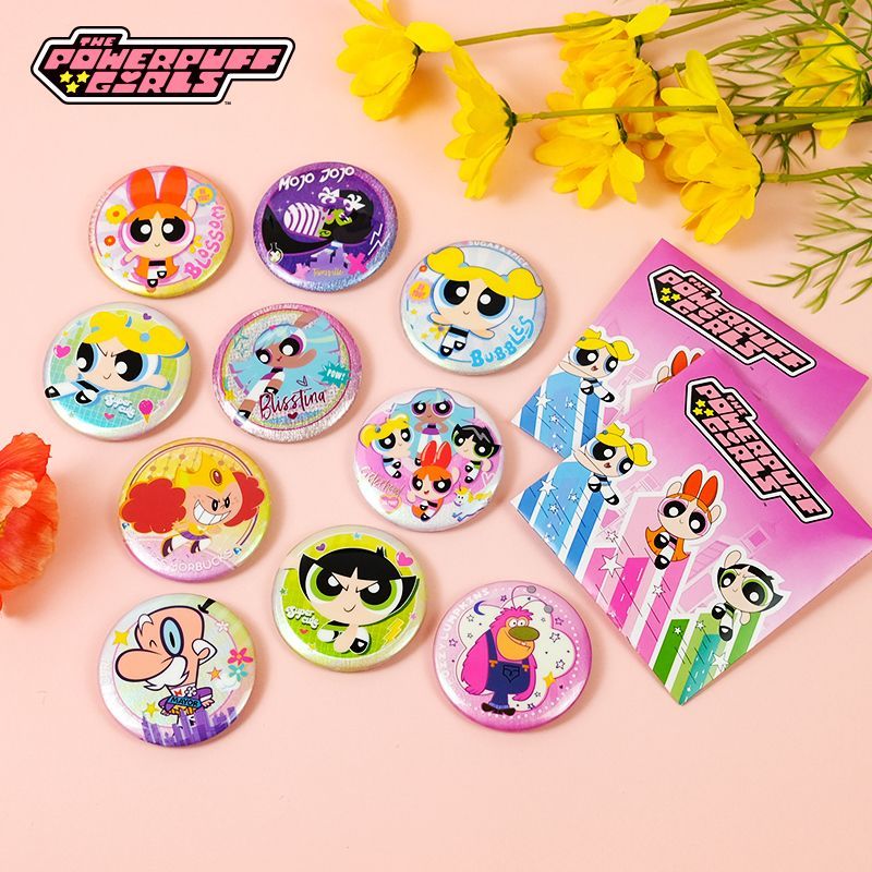 공식 파워퍼프 걸즈 상품 풀 세트: 틴 배지 블라인드  - Anime Girl Merchandise 리뷰 및 가격